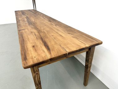 Table de Ferme XXL 3,60m en Pin Ancien – Pieds Fuseaux & Vernis Satiné, vue 10