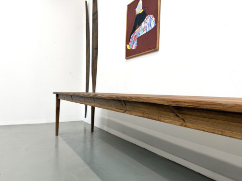 Table de Ferme XXL 3,60m en Pin Ancien – Pieds Fuseaux & Vernis Satiné, vue 13