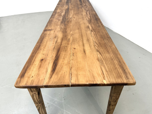 Table de Ferme XXL 3,60m en Pin Ancien – Pieds Fuseaux & Vernis Satiné, vue 16