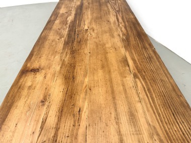 Table de Ferme XXL 3,60m en Pin Ancien – Pieds Fuseaux & Vernis Satiné, vue 17