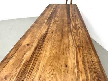 Table de Ferme XXL 3,60m en Pin Ancien – Pieds Fuseaux & Vernis Satiné, vue 18