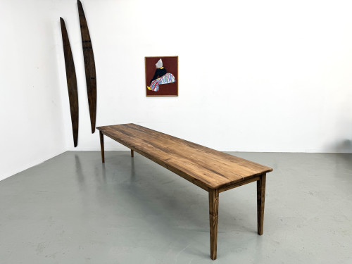 Table de Ferme XXL 3,60m en Pin Ancien – Pieds Fuseaux & Vernis Satiné, vue 1