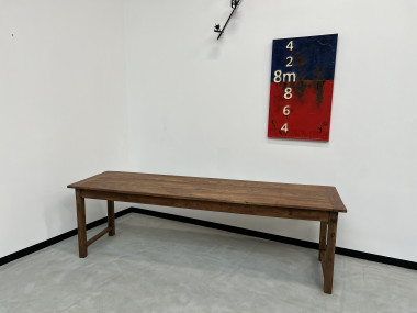 Table de ferme, fin XIXème en cerisier massif, vue 2