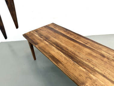 Table de Ferme XXL 3,60m en Pin Ancien – Pieds Fuseaux & Vernis Satiné, vue 26