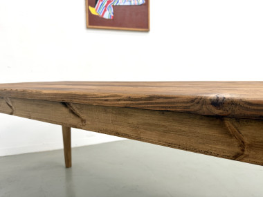 Table de Ferme XXL 3,60m en Pin Ancien – Pieds Fuseaux & Vernis Satiné, vue 28