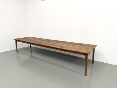 Grande Table de Ferme XXL 4 Mètres en Châtaignier Massif, vue 4