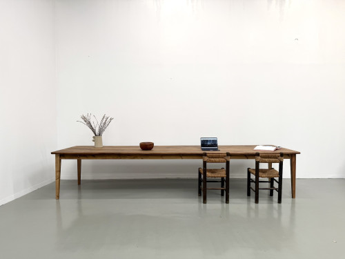 Grande Table de Ferme XXL 4 Mètres en Châtaignier Massif, vue 1