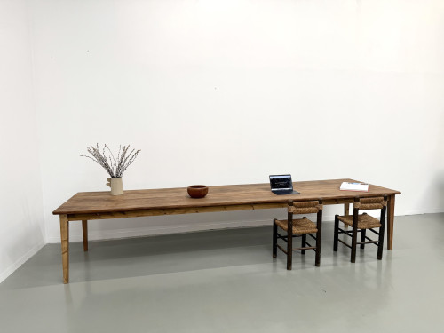 Grande Table de Ferme XXL 4 Mètres en Châtaignier Massif, vue 12