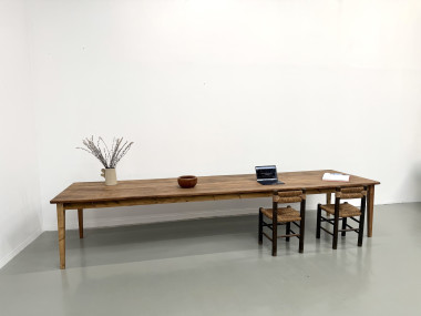 Grande Table de Ferme XXL 4 Mètres en Châtaignier Massif, vue 12