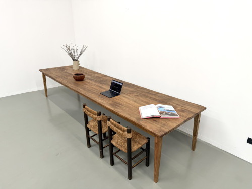 Grande Table de Ferme XXL 4 Mètres en Châtaignier Massif, vue 25