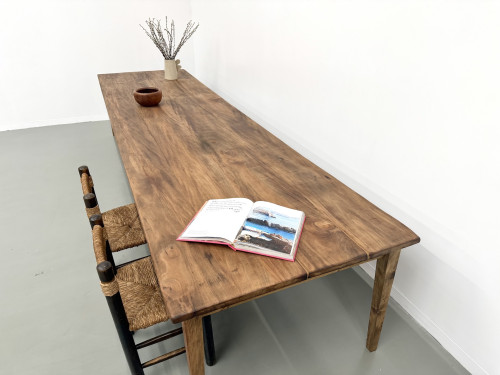 Grande Table de Ferme XXL 4 Mètres en Châtaignier Massif, vue 26