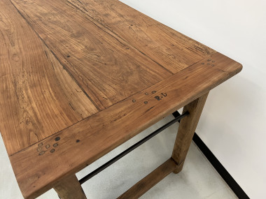 Table de ferme, fin XIXème en cerisier massif, vue 5