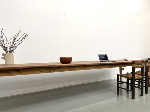 Grande Table de Ferme XXL 4 Mètres en Châtaignier Massif, vue 30