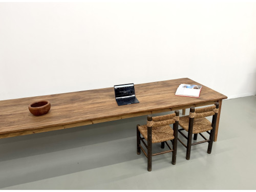 Grande Table de Ferme XXL 4 Mètres en Châtaignier Massif, vue 32