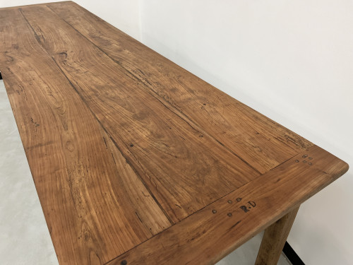 Table de ferme, fin XIXème en cerisier massif, vue 6