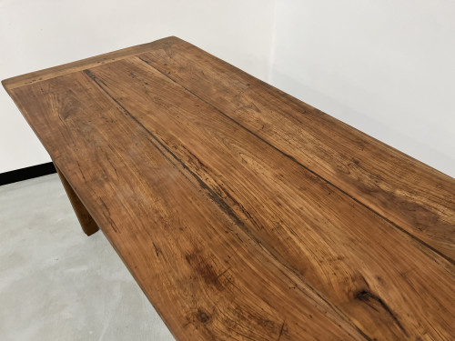Table de ferme, fin XIXème en cerisier massif, vue 8