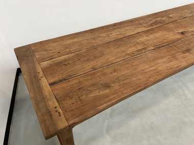 Table de ferme, fin XIXème en cerisier massif, vue 9