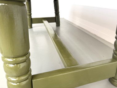 Table à manger laquée vert olive glossy — DLG Georges Robert, Circa 1970, vue 26