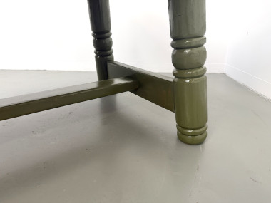 Table à manger laquée vert olive glossy — DLG Georges Robert, Circa 1970, vue 31