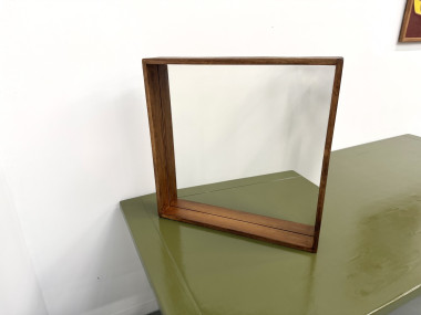 Miroir moderniste carré en bois — Style scandinave, Années 70, vue 2