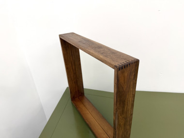 Miroir moderniste carré en bois — Style scandinave, Années 70, vue 3