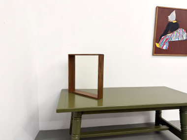 Miroir moderniste carré en bois — Style scandinave, Années 70, vue 5