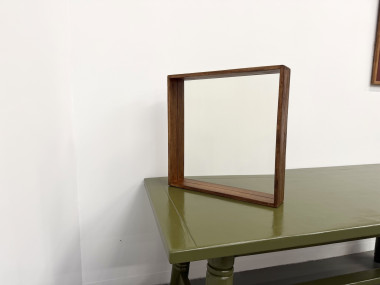 Miroir moderniste carré en bois — Style scandinave, Années 70, vue 6