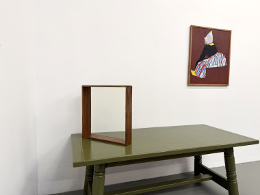 Miroir moderniste carré en bois — Style scandinave, Années 70, vue 17