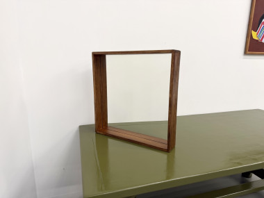 Miroir moderniste carré en bois — Style scandinave, Années 70, vue 18