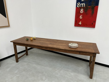 Table de ferme, fin XIXème en cerisier massif, vue 1