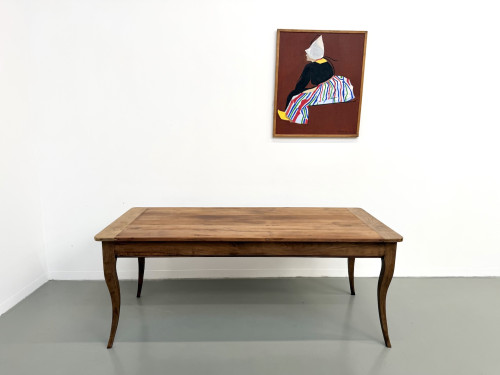 Table de ferme en merisier massif — Pieds sabres, Circa 1880, vue 3