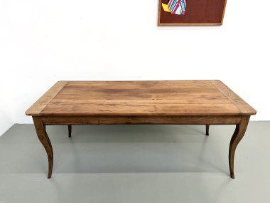 Table de ferme en merisier massif — Pieds sabres, Circa 1880, vue 4