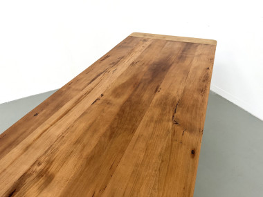 Table de ferme en merisier massif — Pieds sabres, Circa 1880, vue 21