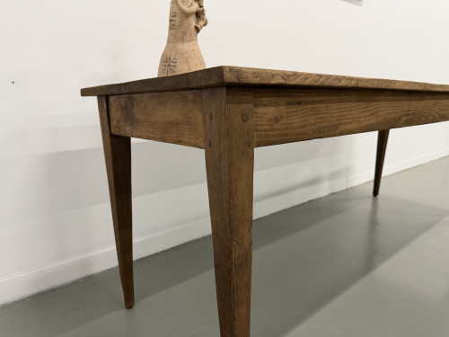 Table de ferme aux pieds fuseaux, années 50, vue 4