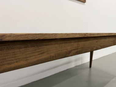 Table de ferme aux pieds fuseaux, années 50, vue 7