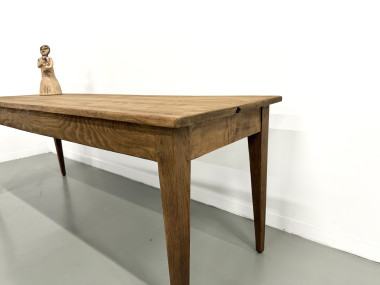 Table de ferme aux pieds fuseaux, années 50, vue 9