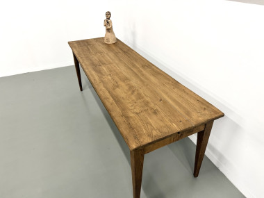 Table de ferme aux pieds fuseaux, années 50, vue 10