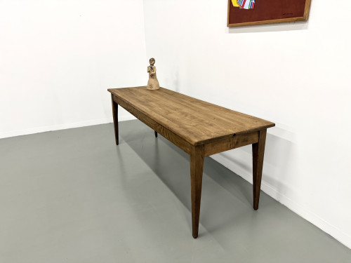 Table de ferme aux pieds fuseaux, années 50, vue 11