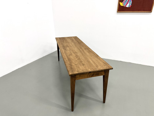 Table de ferme aux pieds fuseaux, années 50, vue 14