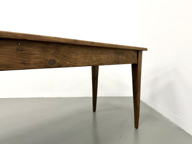 Table de ferme aux pieds fuseaux, années 50, vue 17