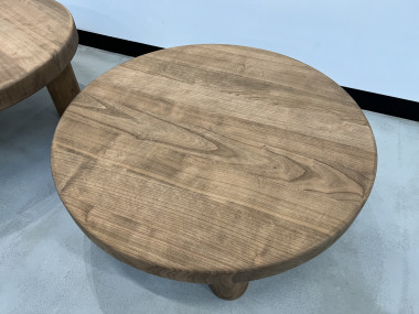 Duo de tables basses circulaires "mid century", vue 9