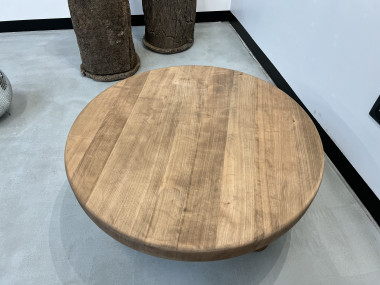 Duo de tables basses circulaires "mid century", vue 10