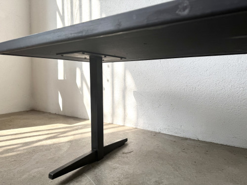 Table basse moderniste mosaïque céramique, attribuée Lilienthal, structure métal laqué noir, années 60, vue 13