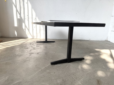 Table basse moderniste mosaïque céramique, attribuée Lilienthal, structure métal laqué noir, années 60, vue 24