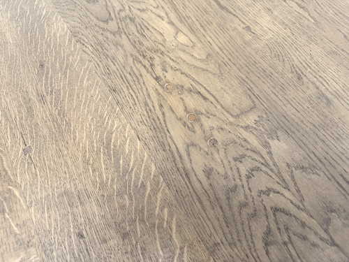 Table ovale à pieds en T, chêne massif, travail d'étudiant en ébénisterie, France, années 1990, vue 11