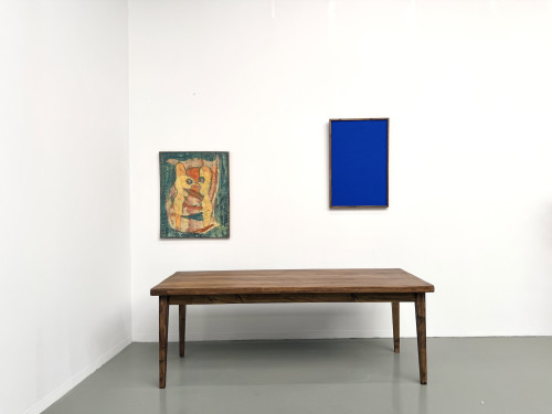 Table de ferme en hêtre, pieds fuseaux, France, années 1970, vue 2
