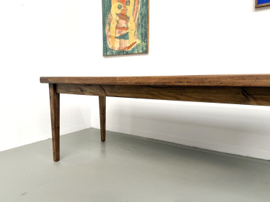 Table de ferme en hêtre, pieds fuseaux, France, années 1970, vue 6