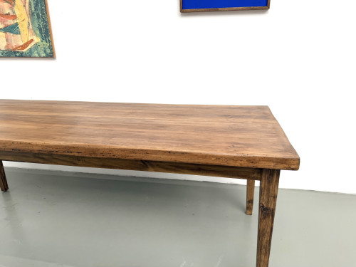 Table de ferme en hêtre, pieds fuseaux, France, années 1970, vue 8