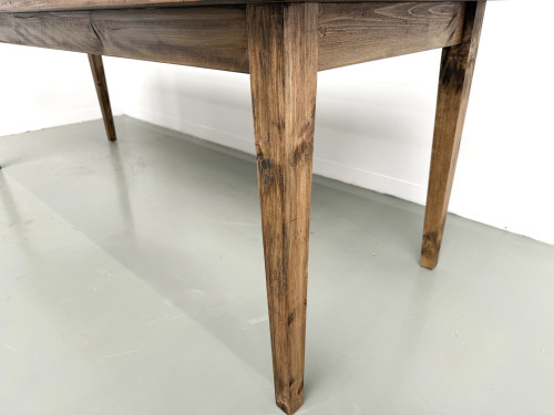Table de ferme en hêtre, pieds fuseaux, France, années 1970, vue 10