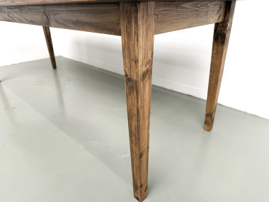 Table de ferme en hêtre, pieds fuseaux, France, années 1970, vue 10